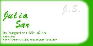 julia sar business card